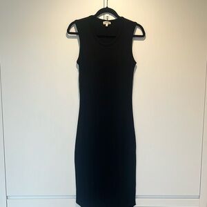 Wilfred Free Black Sheath Midi Dress Scoop Neck Sleeveless